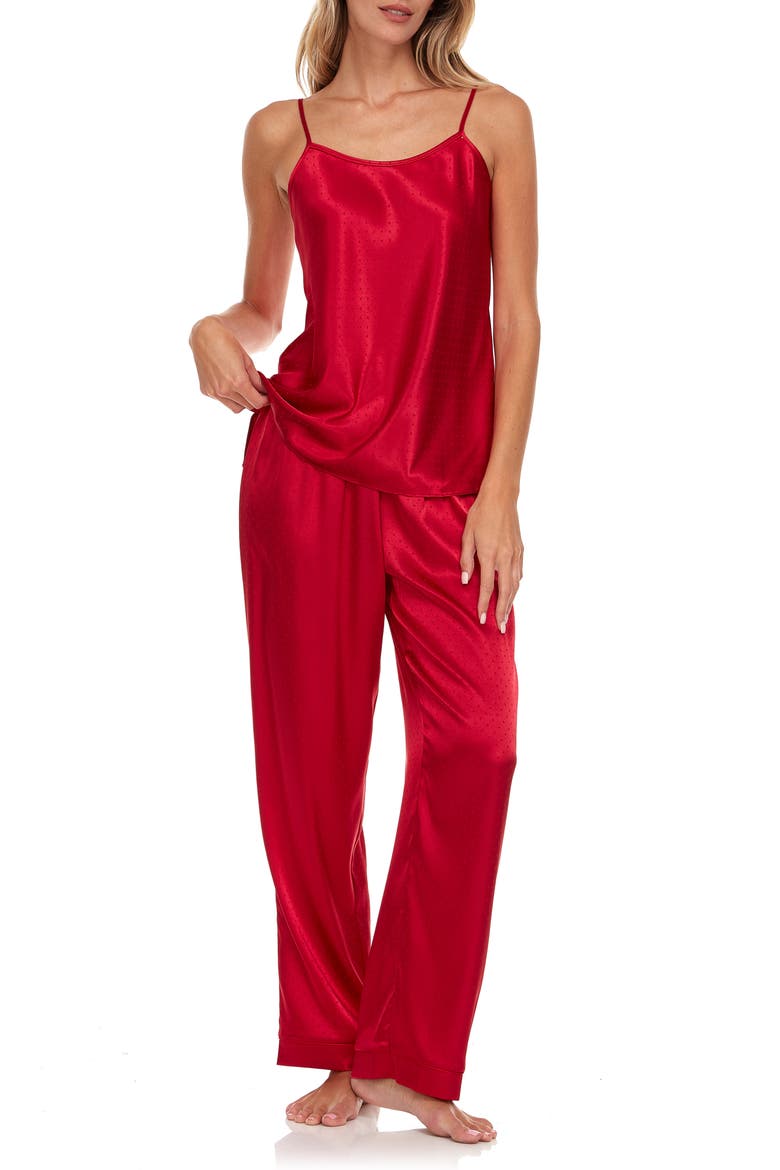 Jami Jacquard Camisole Pajamas, Alternate, color, APPLE