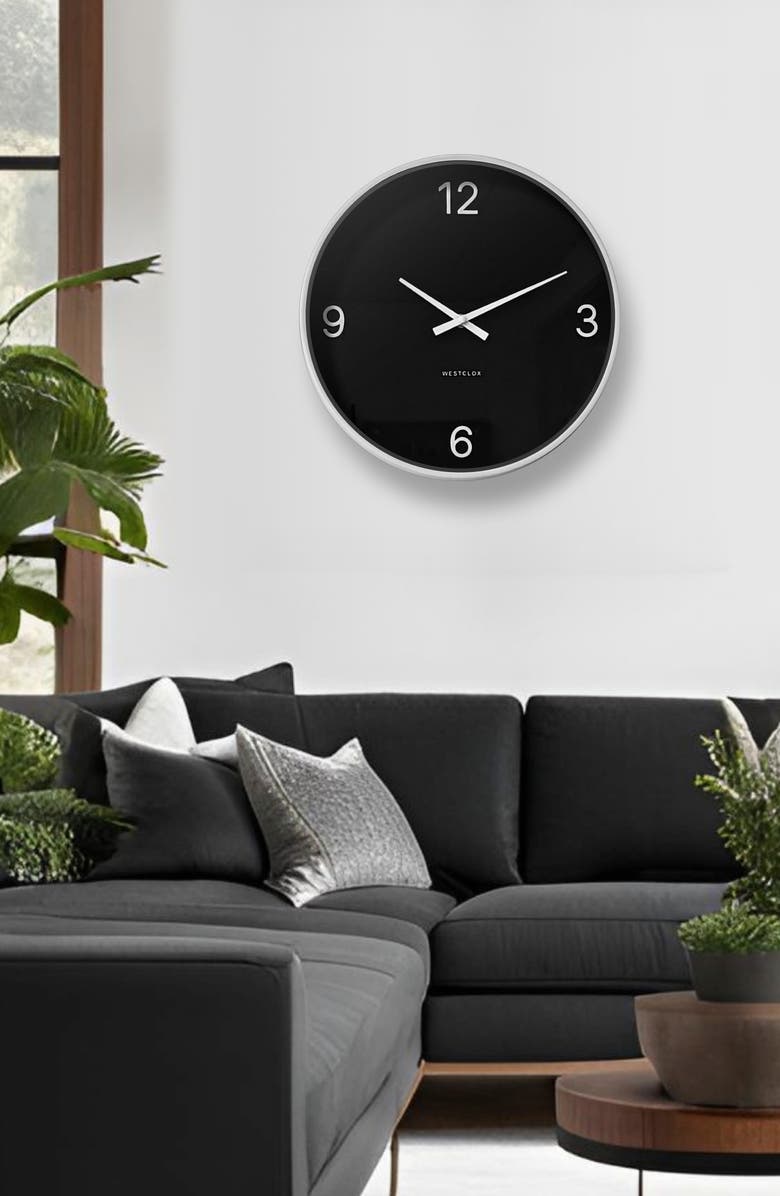 Westclox 20-Inch Modern Wall Clock, Alternate, color, Black And White