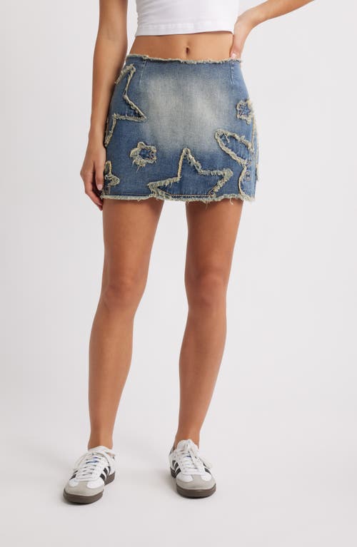 Ptcl X Playboy Frayed Appliqué Raw Hem Denim Miniskirt
