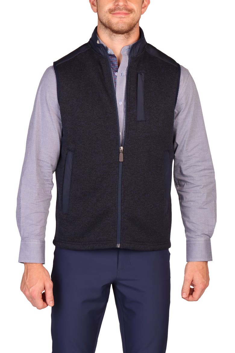 Full Zip Knit Vest, Alternate, color, NAVY