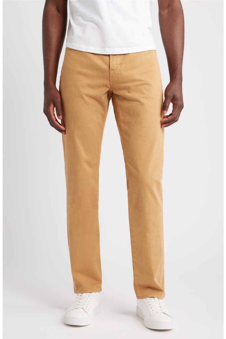 Everett Stretch Sateen Slim Straight Pants, Main, color, GOLDEN HICKORY