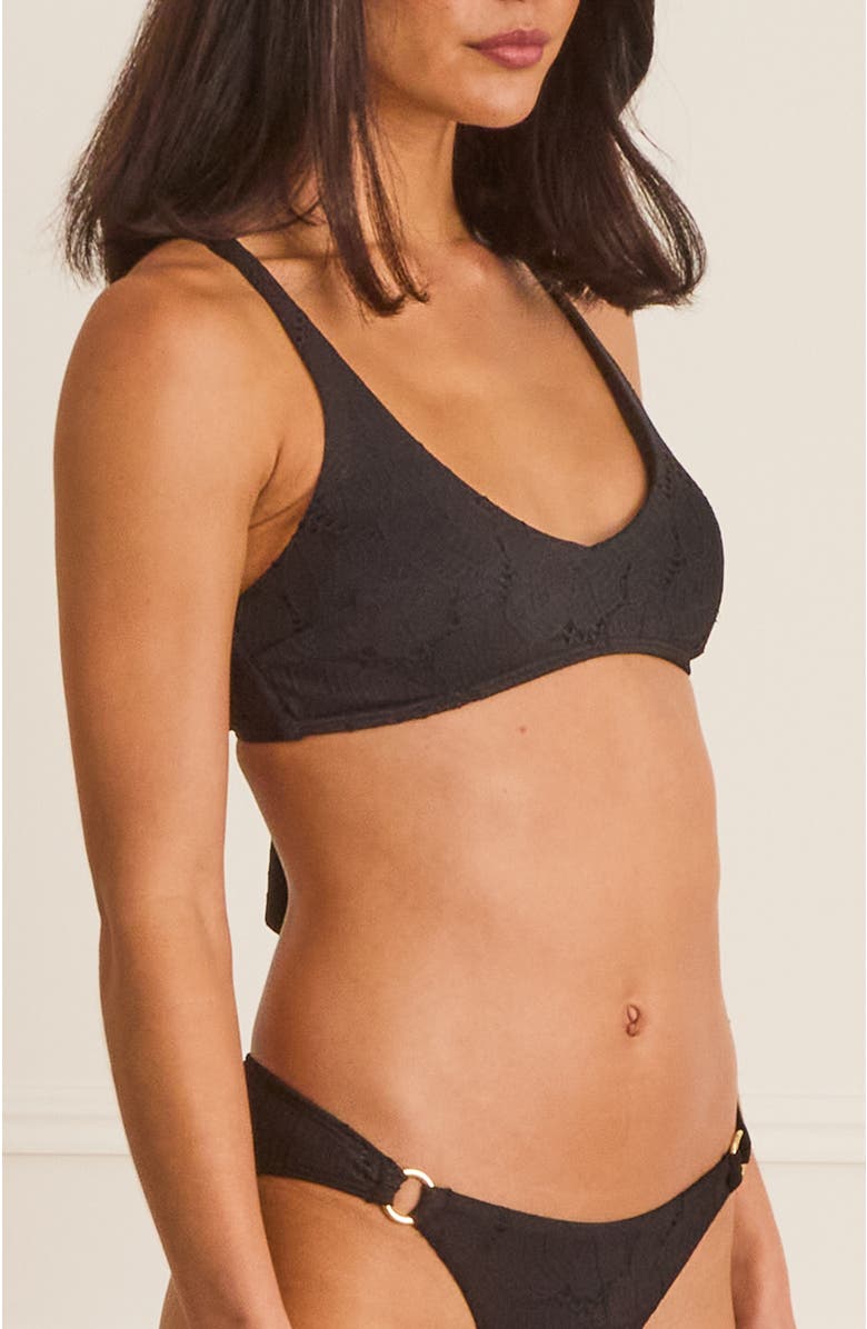 Aqua Blu V-Neck Amelia Bikini Top, Alternate, color, Black