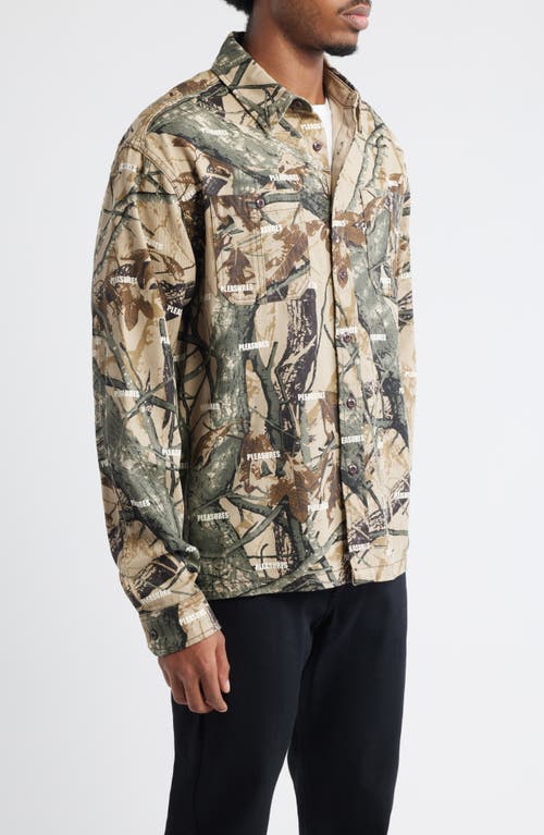Pleasures Sensation Hunting Camouflage Hunting Button-up Shirt In Multi