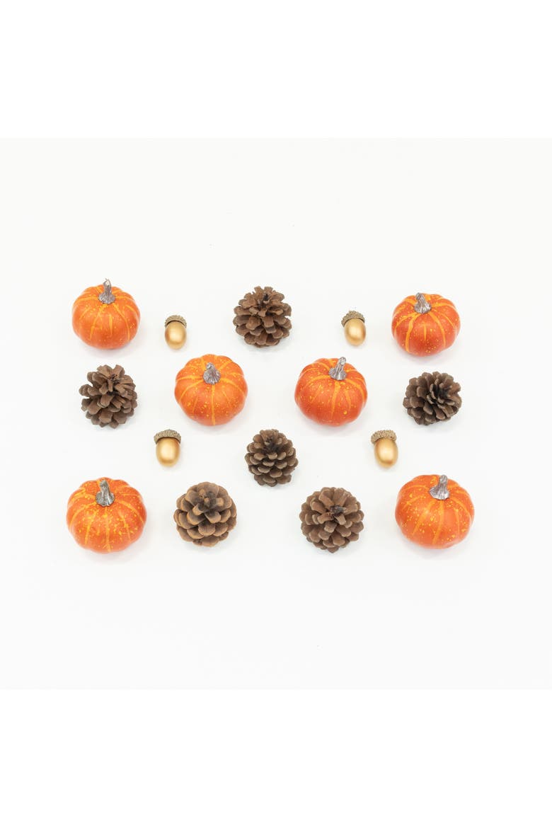 8-pc Artificial Autumn Harvest Assorted Fall Pumpkin Decor - Set of 2, Main, color, Orange
