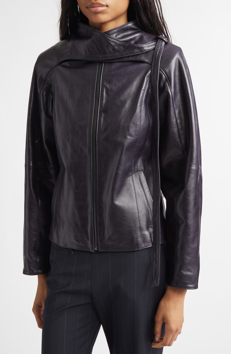 Paloma Wool Plomy Leather Crossover Jacket, Alternate, color, Grey