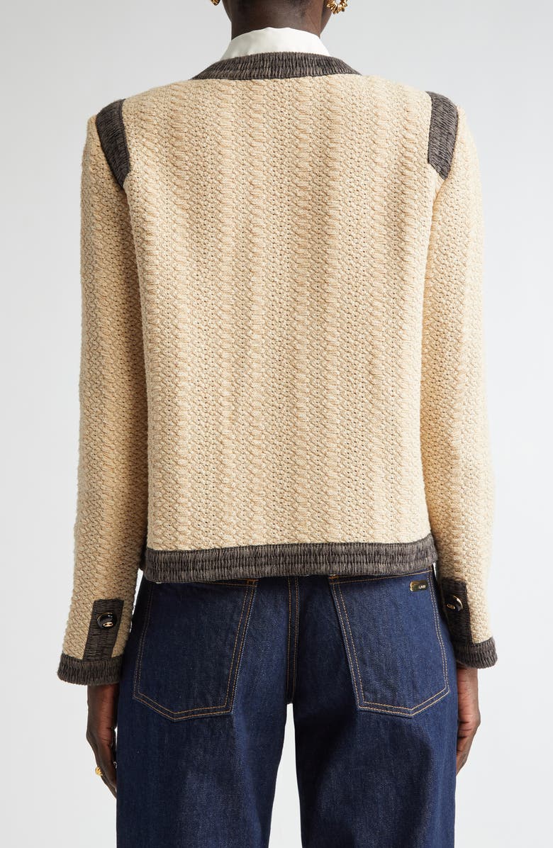 ST. JOHN Basket Texture Knit Jacket, Alternate, color,