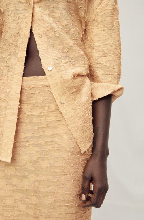 Mango Textured Straight Midi Skirt