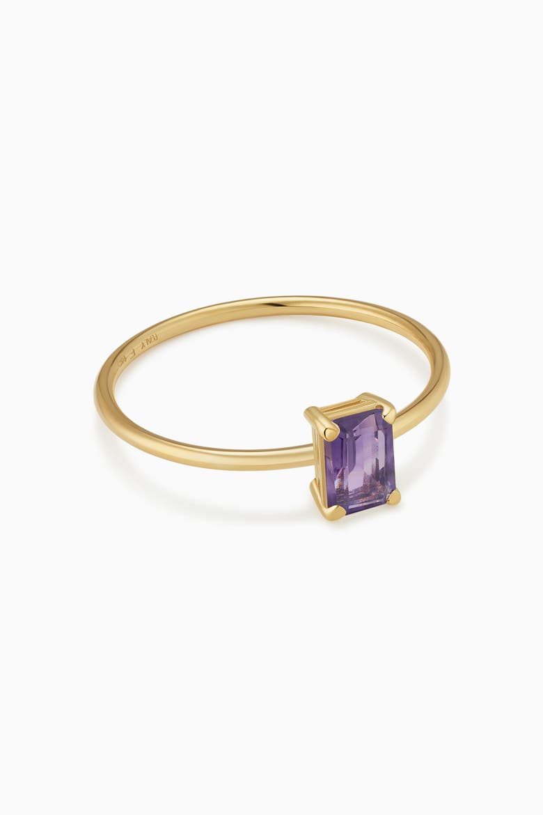 14K Gold Gemstone Vivid Ring, Alternate, color, Yellow Gold - Amethyst