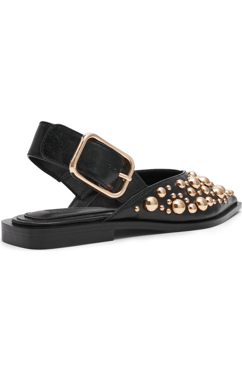 Steve Madden Shay Pointed Toe Slingback Flat, Alternate, color, Black Studded