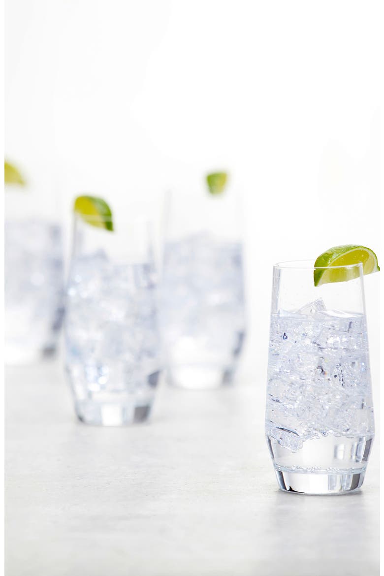 Pure Set of 6 Cocktail Tumblers, Alternate, color, CLEAR
