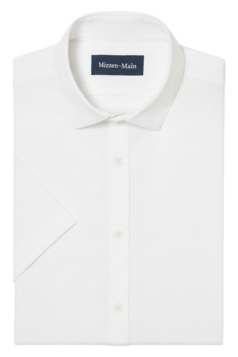 Porter Trim Fit Short Sleeve Performance Button-Up Shirt, Alternate, color, WHITE