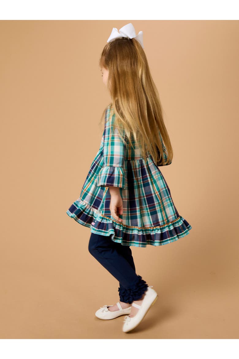 Baby Girls High Low Ruffle Tunic, Alternate, color, Forrest Plaid
