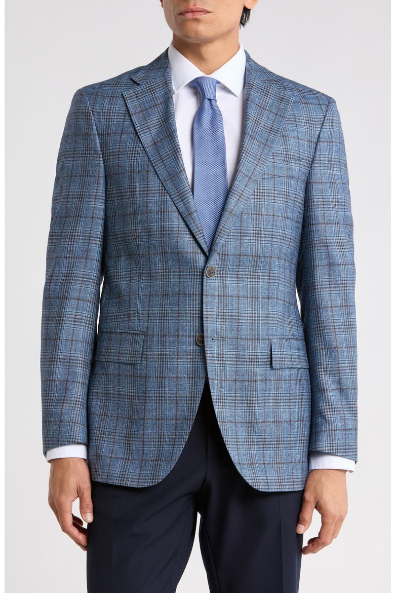 Flynn Classic Wool, Silk & Linen Sport Coat, Main, color, BLUE
