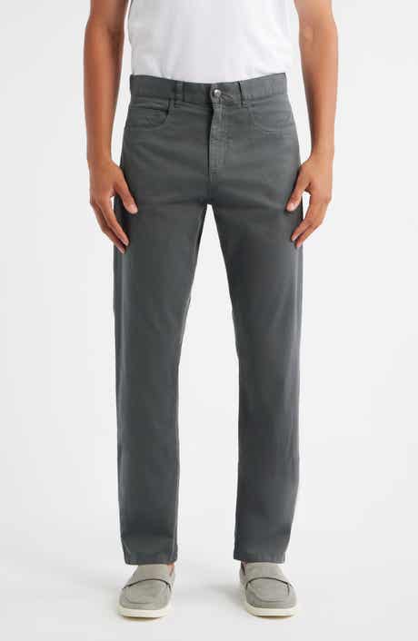 Canali Regular Fit 5-Pocket Cotton Stretch Twill Pants