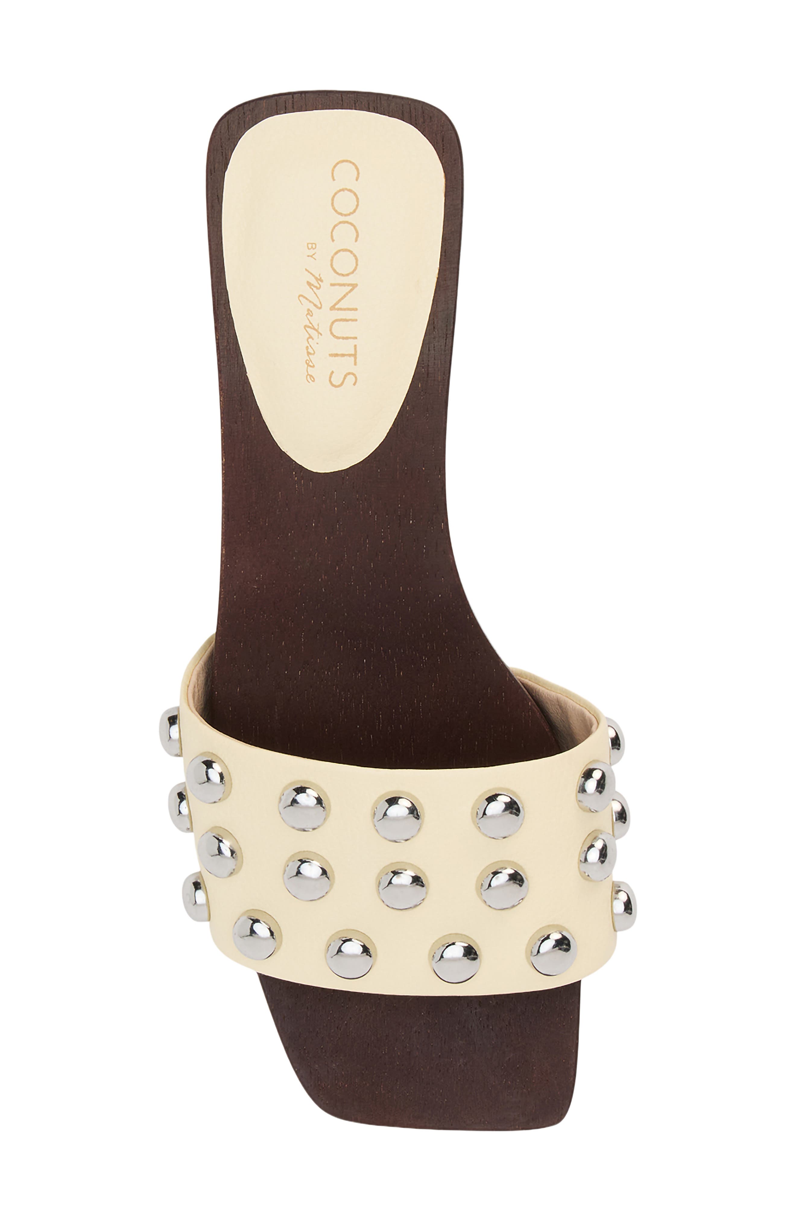 Fiora Studded Slide Sandal, Alternate, color, BUTTER