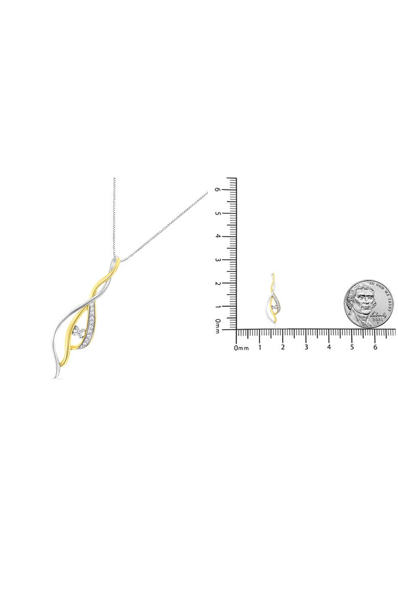 Espira 10K Two-Tone Gold Round Cut Diamond Cascade Pendant Necklace, Alternate, color, Yellow