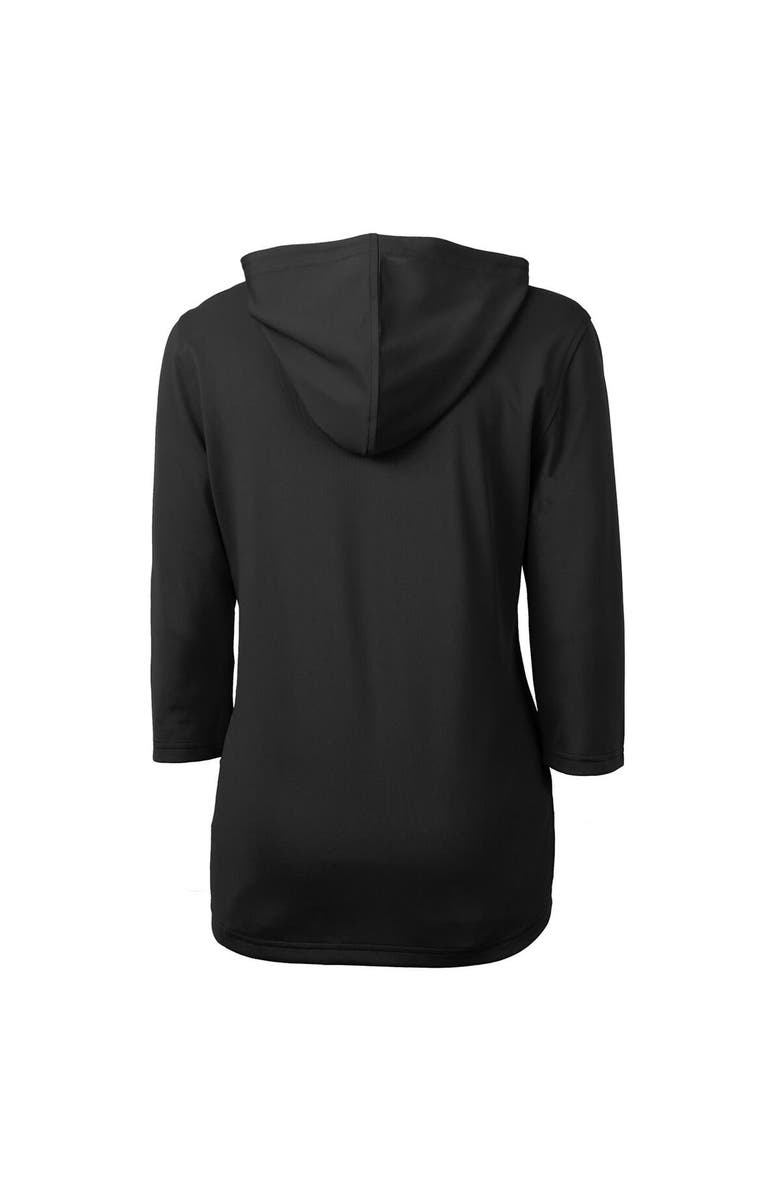 Cutter & Buck Women's Cutter & Buck Black Tampa Bay Buccaneers Throwback Logo Virtue Eco Pique 3/4 Sleeve Half-Zip Pullover Hoodie, Alternate, color, 