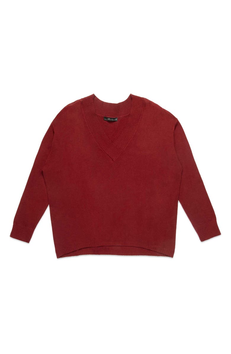 DELUC Betula V-Neck Sweater, Main, color, Malbec