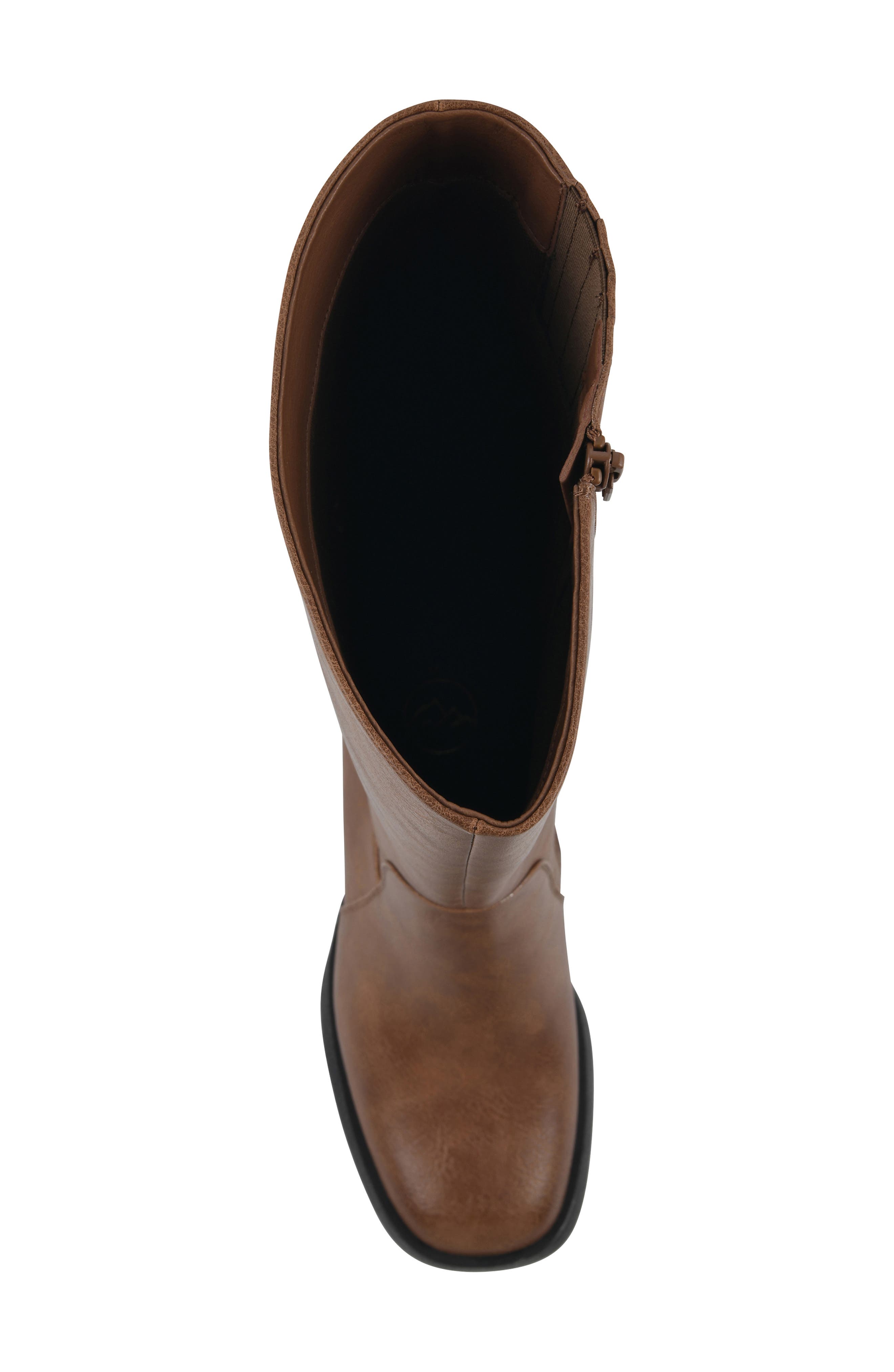 White Mountain Footwear Mackle Tall Shaft Block Heel Boot, Alternate, color, Dark Natural/ Smooth