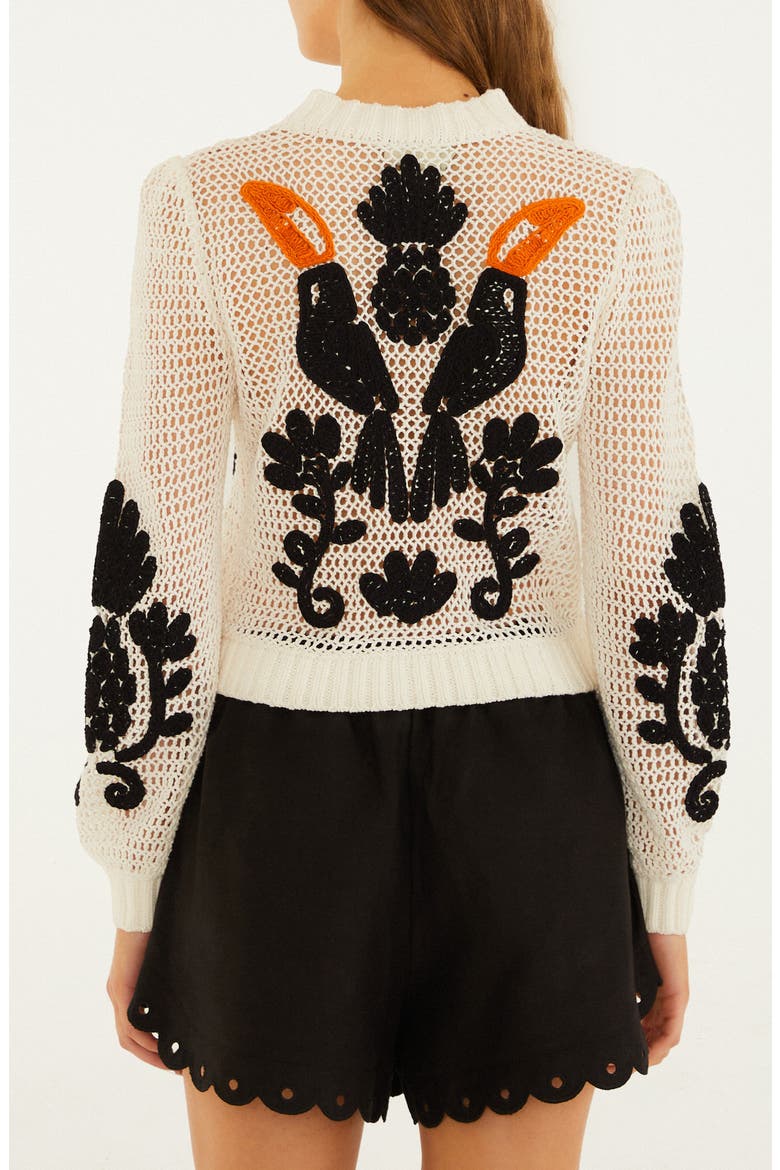 Toucan Crochet Cardigan, Alternate, color, OFF-WHITE