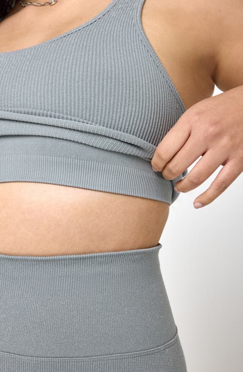 Spiritual Gangster Amor Shimmer Crop Tank In Silver