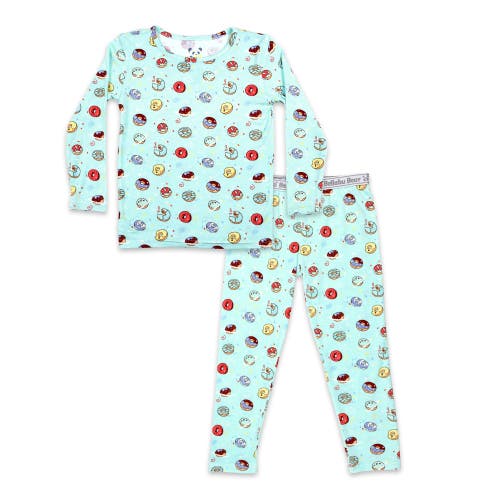 Bellabu Bear Kids' Blue Donut Set Of 2 Piece Pajamas In Blue