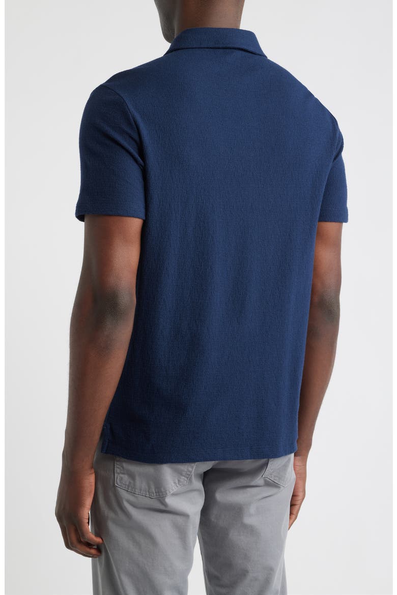 Newman Textured Cotton Blend Polo, Alternate, color, BLUE NIGHT
