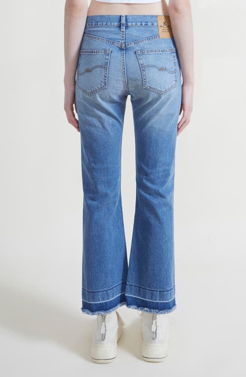 Denimist Jaclyn Ripped Ankle Slim Kick Flare Jeans In Blue