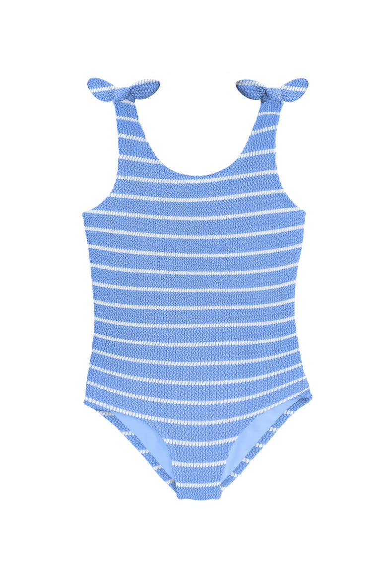 Crinkle Bow Tie One Piece, Main, color, Blue Stripe
