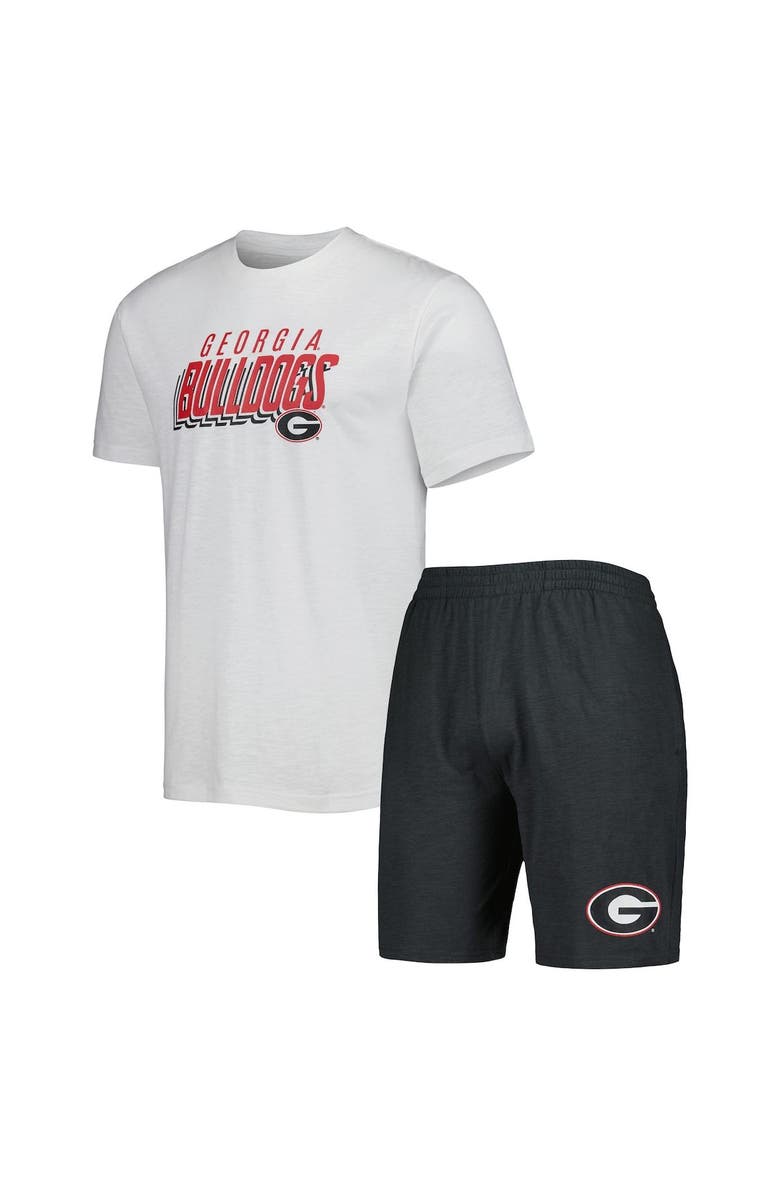 CONCEPTS SPORT Men's Concepts Sport Charcoal/White Georgia Bulldogs Downfield T-Shirt & Shorts Set, Main, color, 