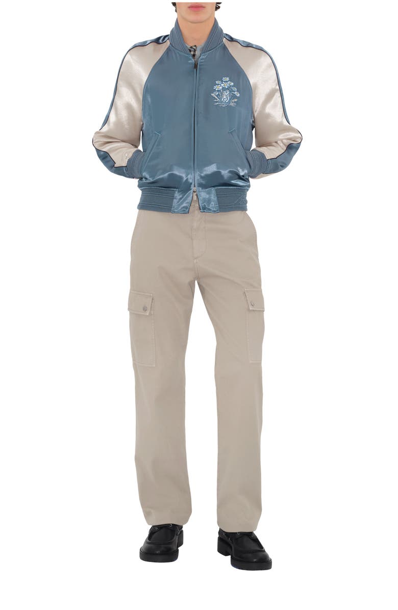 Burberry EKD Satin Bomber Jacket, Main, color, 