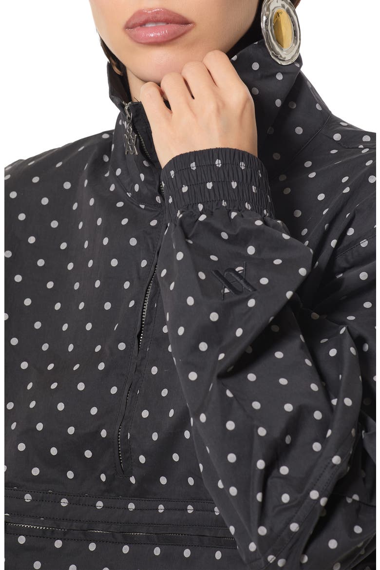 Dot Quarter Zip Pullover, Alternate, color, NOIR MICRO DOT