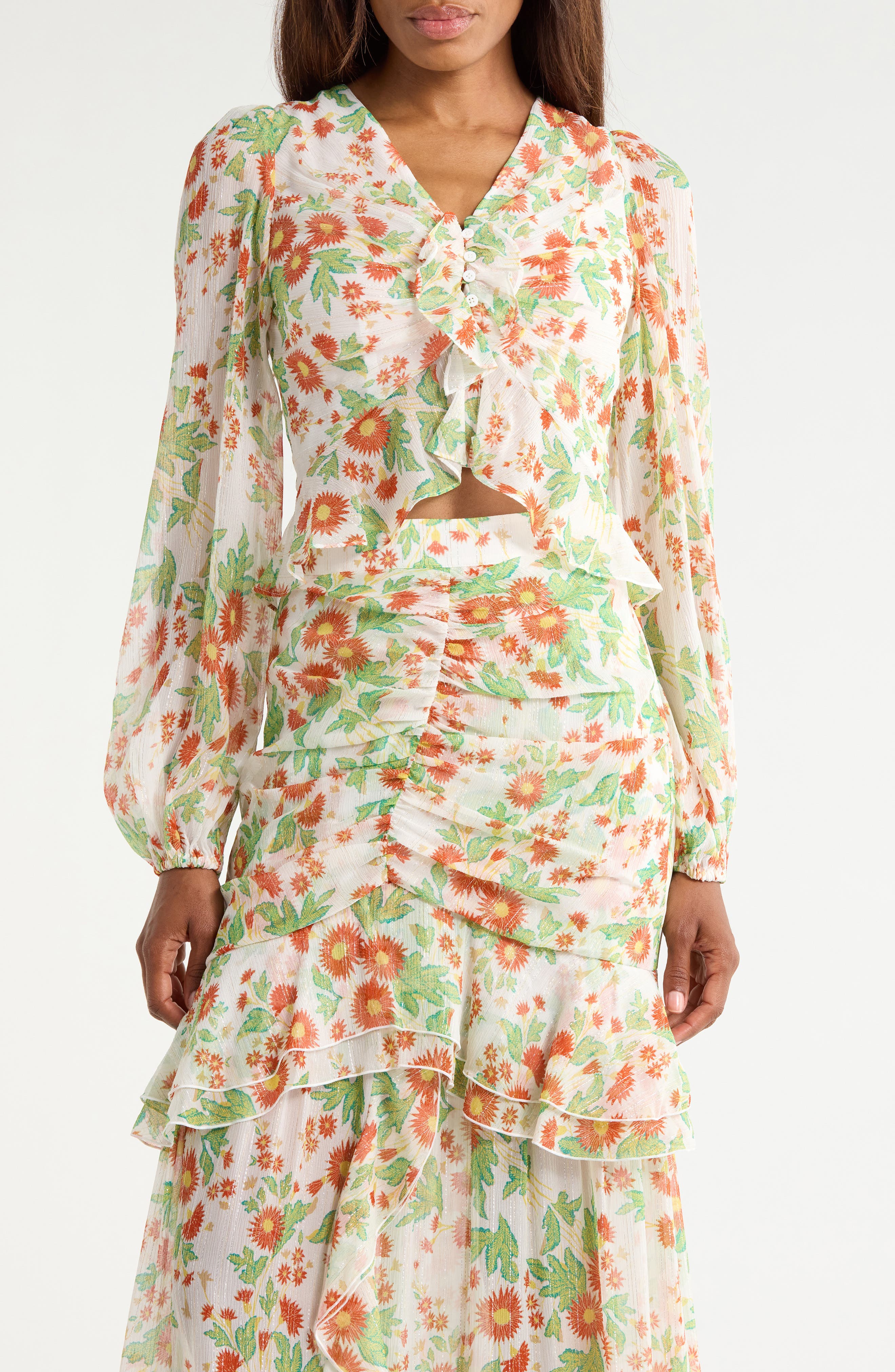 Mary Lurex Long Sleeve Top