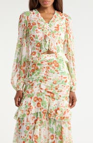 Diane von Furstenberg Mary Lurex Long Sleeve Top