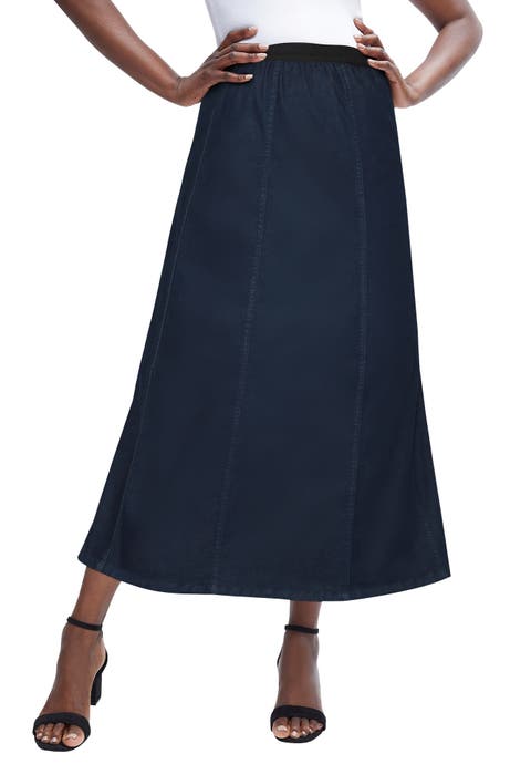 Stretch Denim Jegging Skirt (Plus Available)