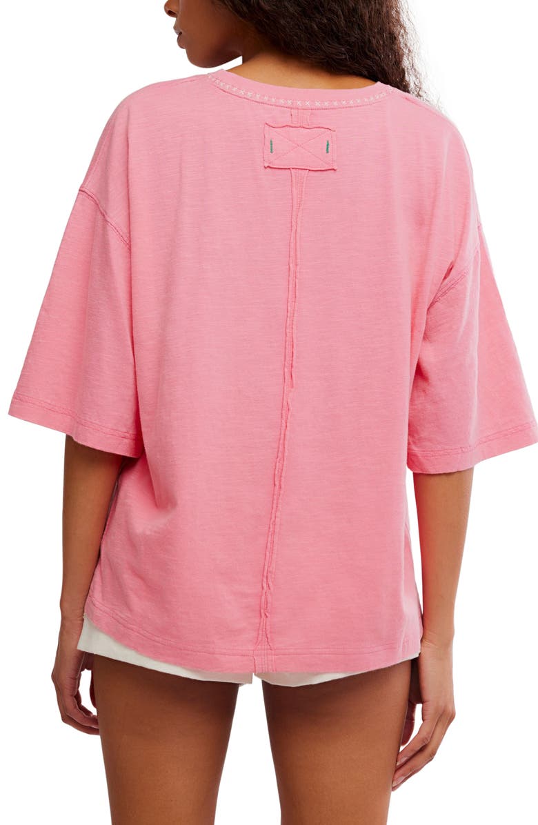 Free People In Spring Cotton Graphic T-Shirt, Alternate, color, Pink Poppy Combo