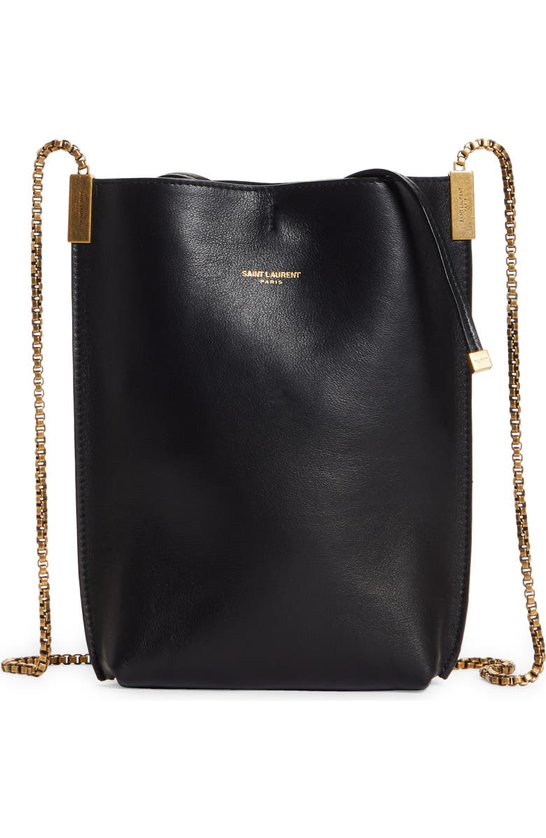 Saint Laurent Mini Suzanne Calfskin Leather Hobo, Main, color,