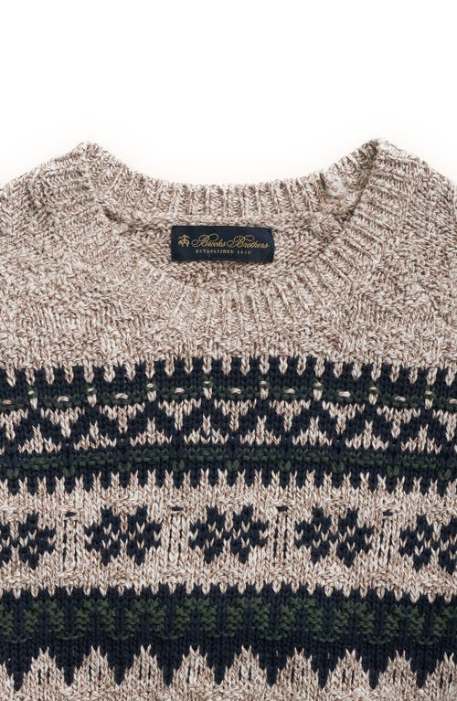 Brooks Brothers Cotton Fair Isle Sweater In Neutral