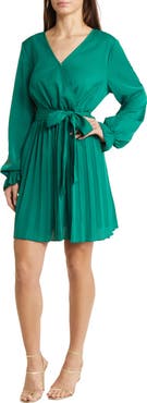 NIKKI LUND Sienna Long Sleeve Faux Wrap Dress