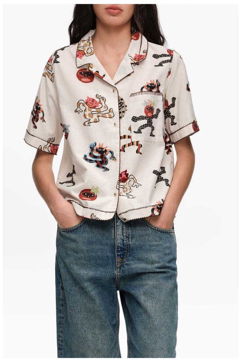 Samba Straight Shirt With Decorative Stitching, Main, color, SAMBA