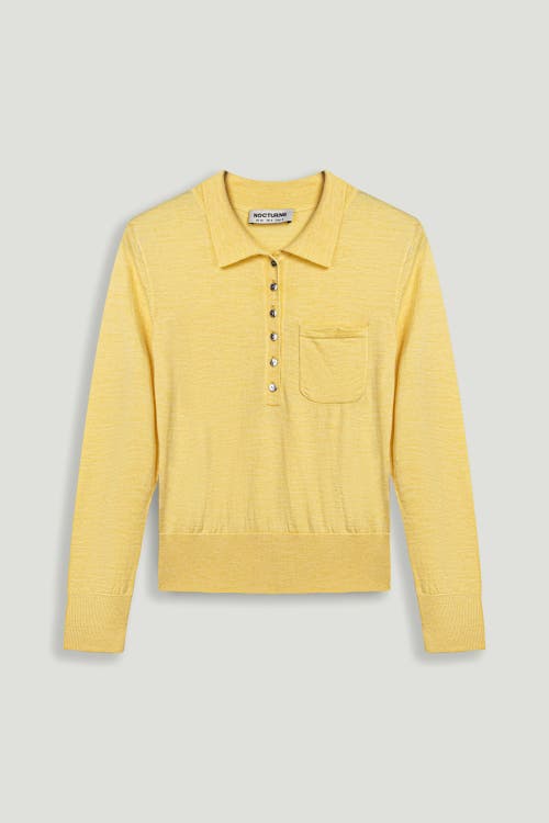 Nocturne Relaxed Polo Knit Sweater In Yellow