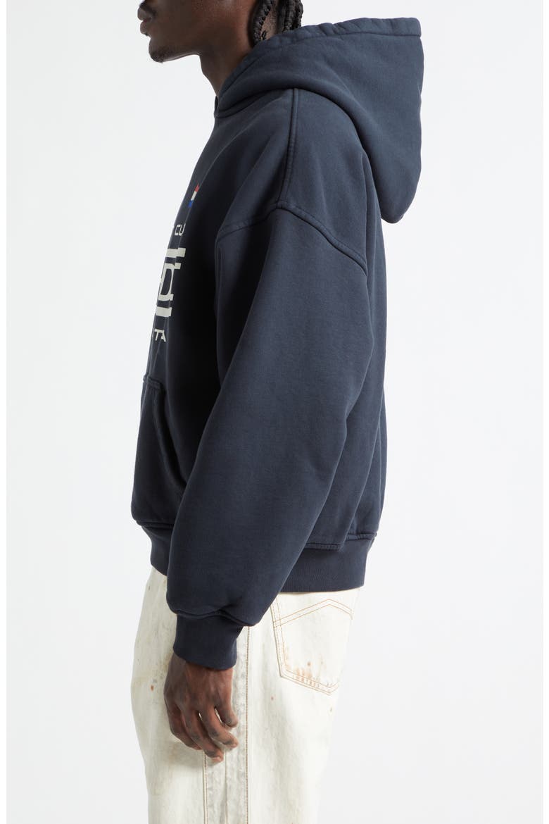 Regatta Club French Terry Graphic Hoodie, Alternate, color, VINTAGE BLACK/ WHITE