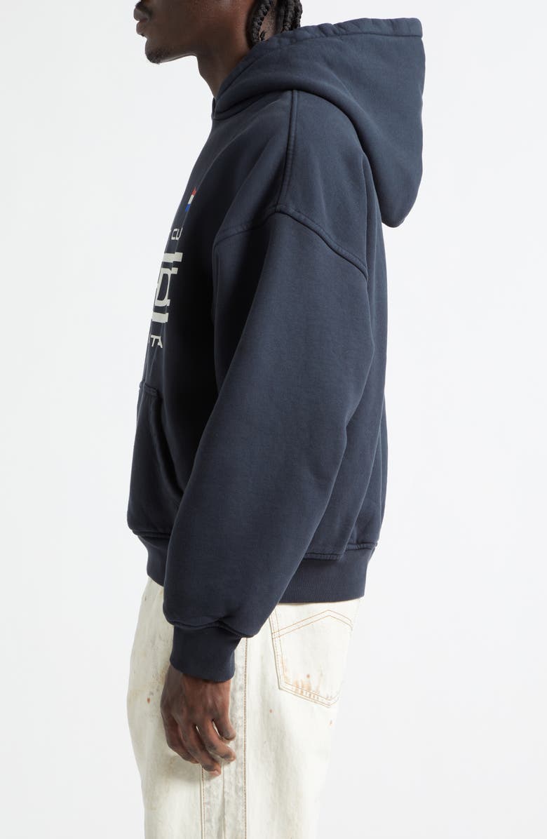 Rhude Regatta Club French Terry Graphic Hoodie, Alternate, color, Vintage Black/ White