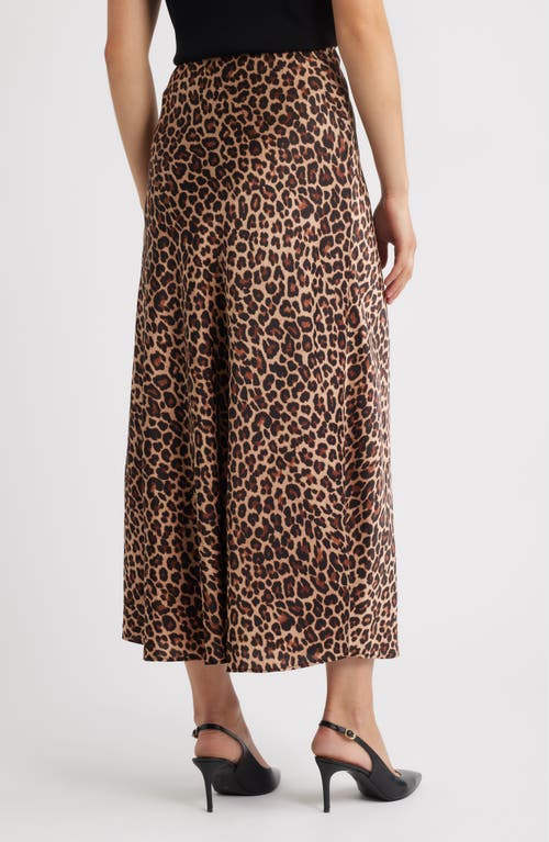Anne Klein Plus Size Flared Leopard-print Maxi Skirt In Brown