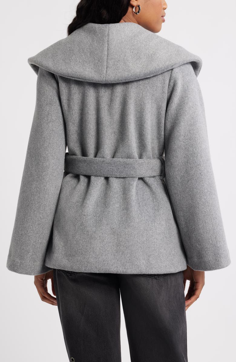 Open Edit Wrap Robe Coat, Alternate, color, Grey Heather