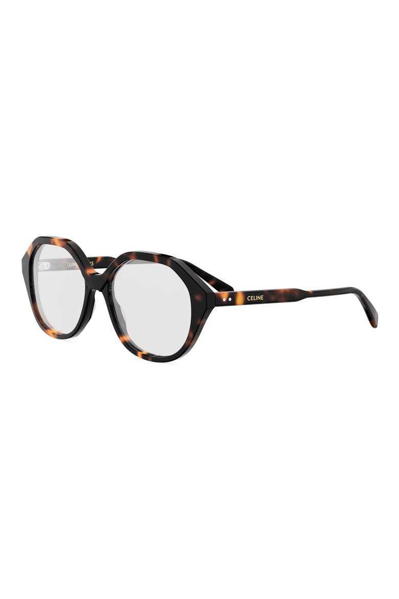 54mm Geometric Eyeglasses, Alternate, color, DARK HAVANA