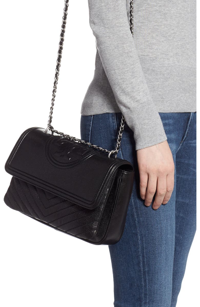 Tory Burch Fleming Leather Convertible Shoulder Bag, Alternate, color,