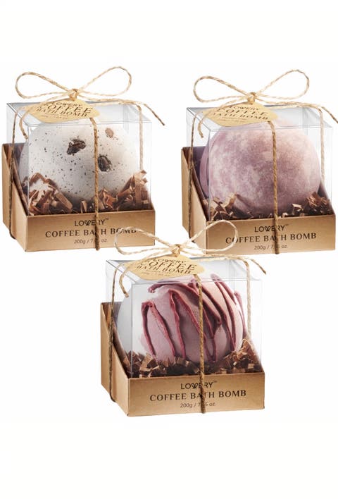 3pc Bath Bomb Gift Set in Coffee Scent