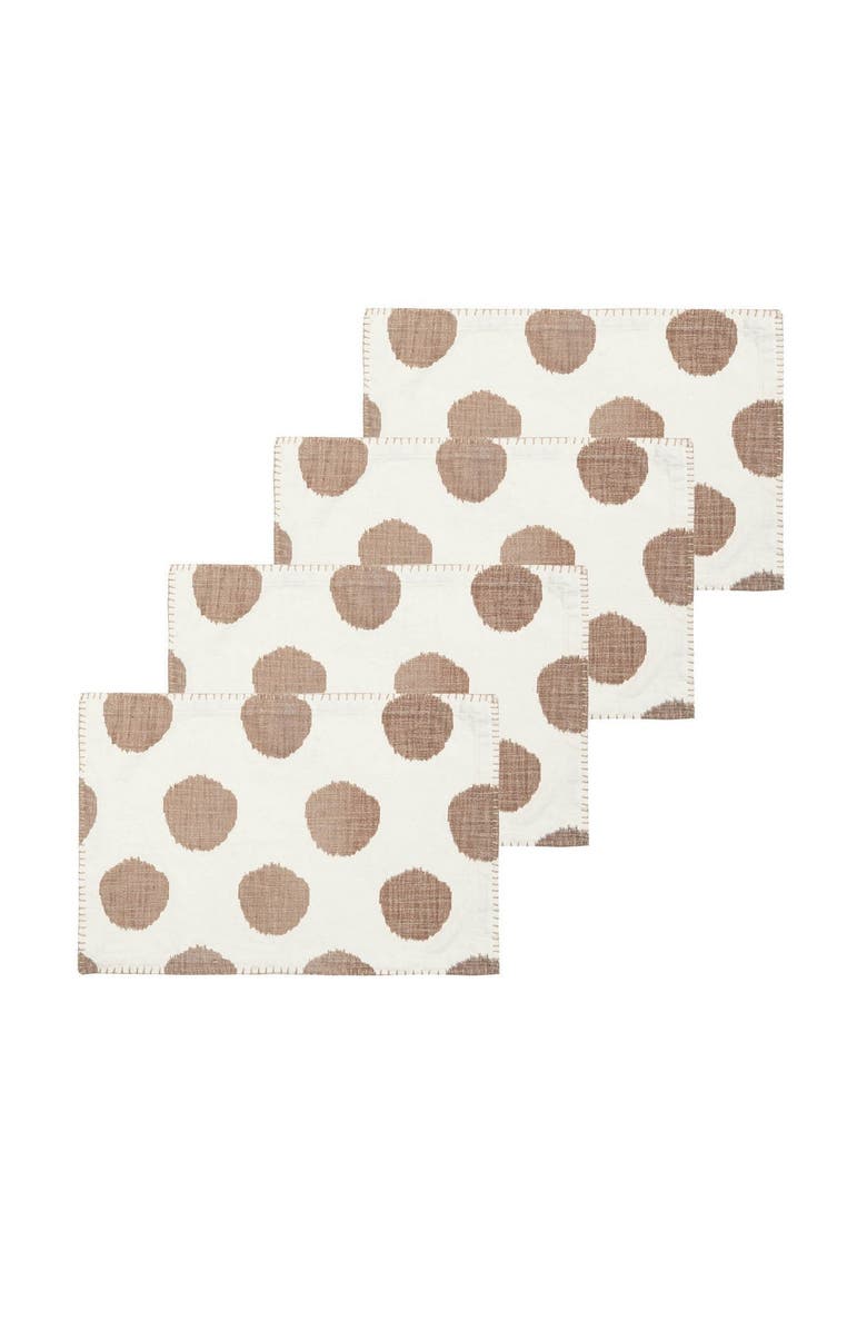 carol 
frank Dot 100% Cotton Placemat Collection 14" x 20", Main, color, Brown