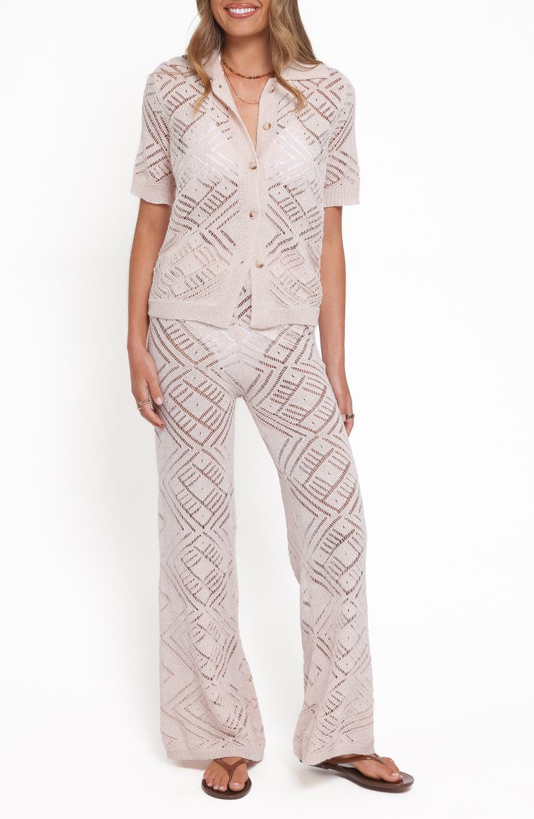 Petal & Pup Briony Button-Up Shirt & Pants Set, Main, color, Cream